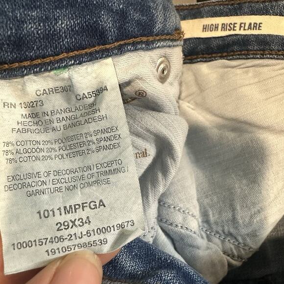 Wrangler Hi Rise Flare Leg Jeans Bell Bottom Indie Hippie Cowgirl Western Boho - Picture 10 of 11